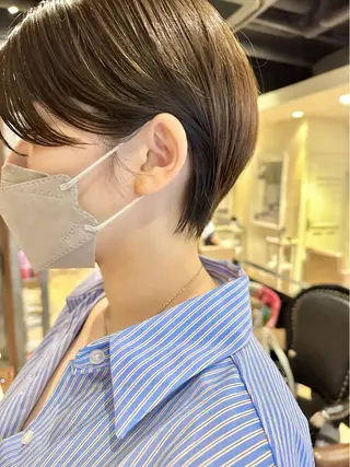 ショート ショート ボブ 梅田 木戸健人のヘアスタイル