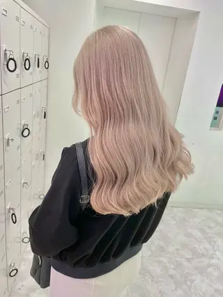 ロング カラー ヘアアレンジ ハイトーン艶カラー 🤍ゆうひのヘアスタイル