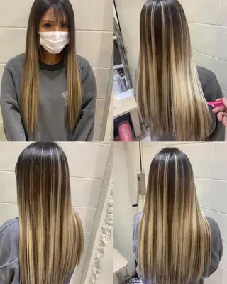 ロング カラー ササ キのヘアスタイル