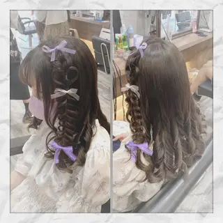 セミロング ヘアアレンジ ヘアセット/着付け 𓇼 松本 夏美𓇼のヘアスタイル