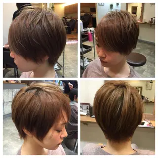 ショート カラー 透明感/ 美髪矯正/田中恭のヘアスタイル