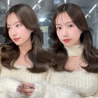 セミロング カラー 上品モテ韓国ヘア 🩶渋谷/aoiのヘアスタイル