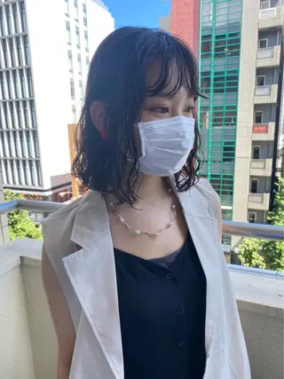 ミディアム パーマ 🛑柔らか透明感 カラー🛑大谷のヘアスタイル