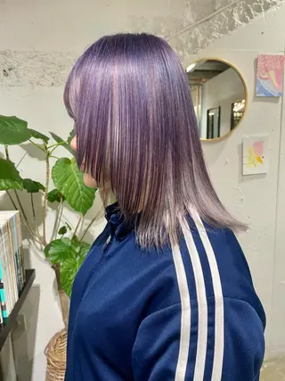 ミディアム カラー ウルフ/似合わせ レイヤー/RIHOのヘアスタイル