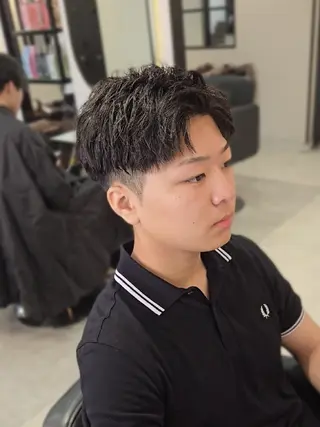 メンズ ショート パーマ Lapis 名古屋駅前店所属・LEN名古屋/パーマ メンズ特化美容師のヘアスタイル
