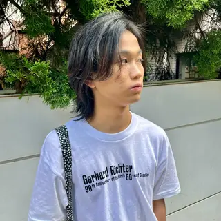 ミディアム パーマ メンズ うるツヤハイトーン✨ /西川郁巳のヘアスタイル