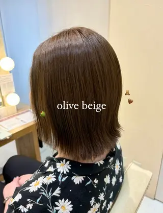 ショート カラー 暖色カラー/ブリーチ なしカラー/艶カラーのヘアスタイル