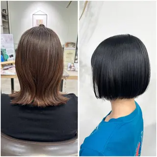 ミディアム 地毛風縮毛矯正 / ショート🫧ひらやまのヘアスタイル