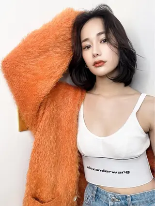 ミディアム カラー シバタ ショウゴのヘアスタイル