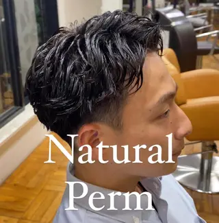 パーマ メンズ ボブ ショート 髪質改善  相澤晃希のヘアスタイル