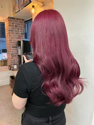 ロング カラー エクステ ハイトーン 💭黒崎ハルカのヘアスタイル