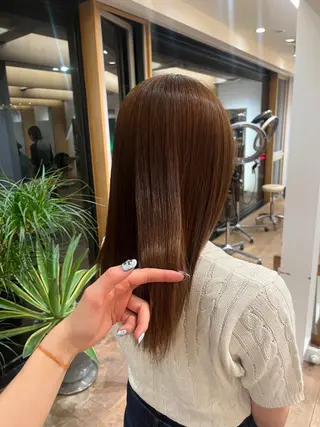 セミロング ✴︎マリナ✴︎ /縮毛矯正/wカラーのヘアスタイル