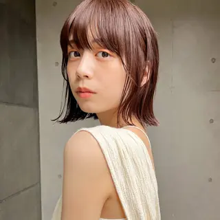 ショート カラー 暖色/艶髪/ボブ/ ミディアム/Ayaのヘアスタイル