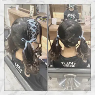 セミロング ヘアアレンジ ヘアセット/着付け 𓇼 松本 夏美𓇼のヘアスタイル