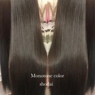 ロング カラー ハイライト、レイヤー カット/西梅田/中西のヘアスタイル