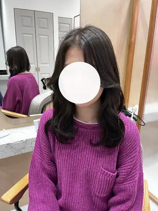 ミディアム カラー ヘアアレンジ 🥀暖色韓国ヘア💕 保科侑花のヘアスタイル