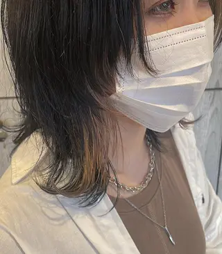 ミディアム カラー ひなた 艶カラー/渋谷のヘアスタイル