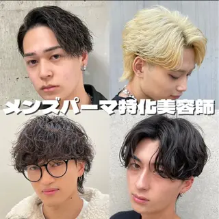 ショート カラー パーマ メンズ 亀井隆汰/メンズ専門 パーマ特化美容師のヘアスタイル