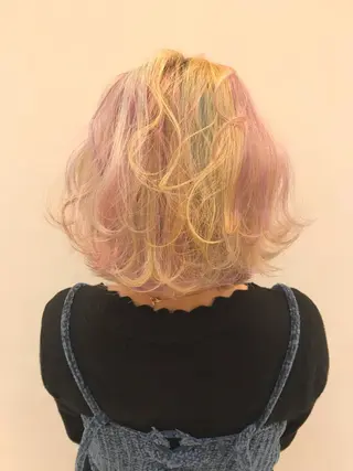 ショート カラー シールエクステ⭐️ オオミタクヤのヘアスタイル