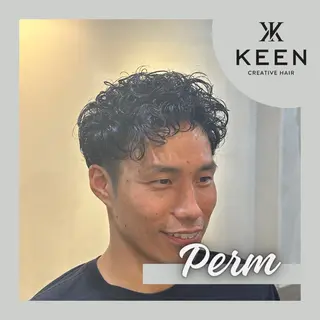 ショート パーマ メンズ KEEN creative hare所属・刈り上げの あおきさんのヘアスタイル