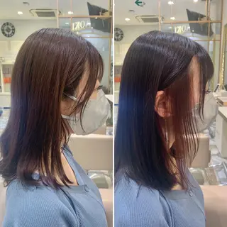 セミロング カラー パーマ ヘアアレンジ メンズ キッズ ネイル マツエク・マツパ アイブロウ 《褒められる》 透明感カラー/小嶋のヘアスタイル
