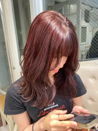 ミディアム カラー 🫧ブリーチなし 透明感カラーゆん🫧のヘアスタイル