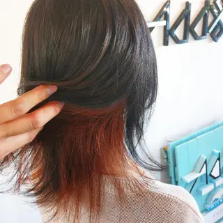 ミディアム カラー パーマ ヘアアレンジ Add9 柳田健登のヘアスタイル