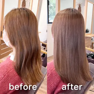 セミロング パーマ KIZU 髪質改善 オカルト怪談のヘアスタイル