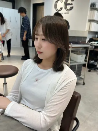 カラー ヘアアレンジ 似合わせ顔まわり カット🤍森尾真由美のヘアスタイル