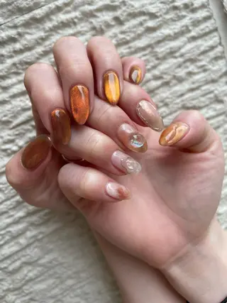 ロング カラー ヘアアレンジ キッズ ネイル マツエク・マツパ アイブロウ 福田 加奈のネイルデザイン