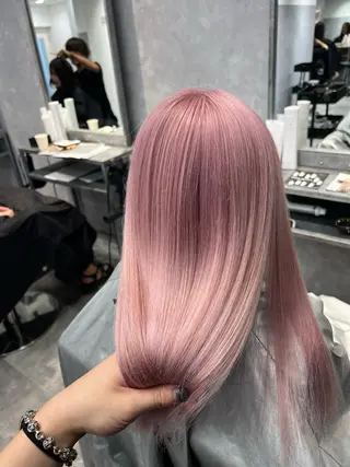 ミディアム カラー mimiiy梅田 中崎町ハイトーンのヘアスタイル