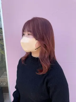 ミディアム カラー ひなた 艶カラー/渋谷のヘアスタイル