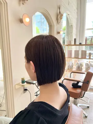 ショート カラー ぱつボブ/ ショート/YUKIのヘアスタイル