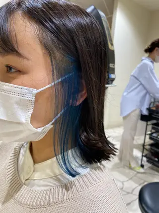 セミロング カラー CYAN.栄店所属・パーマ/髪質改善 【榎本千夏】のヘアスタイル