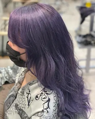 セミロング カラー ヘアアレンジ 髪質改善×ハイトーン 中田啄也のヘアスタイル