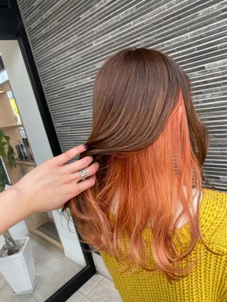 セミロング カラー 透明感カラー 天羅のヘアスタイル