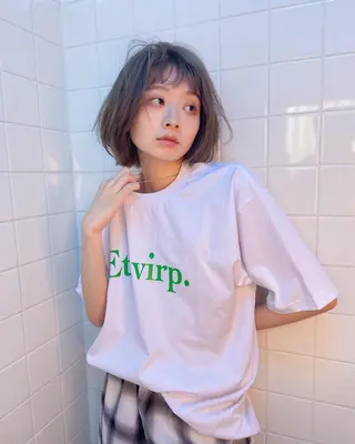 ショート カラー パーマ* 顔まわり似合わせのヘアスタイル