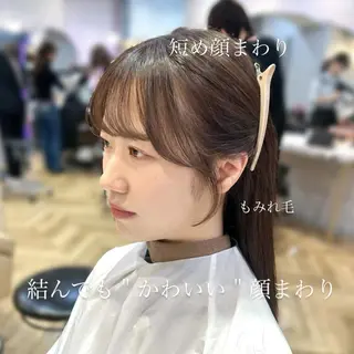 セミロング カラー 🎀韓国レイヤー🎀 顔周り　とばみかのヘアスタイル