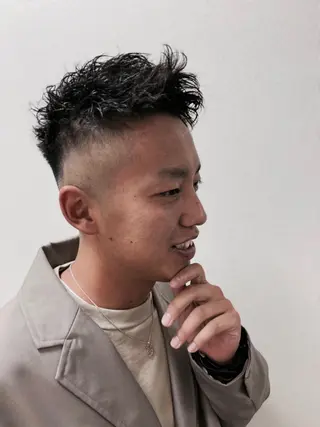 ショート パーマ メンズ HIROGINZA ヒロ銀座 青山所属・マツオ リュウホウ🐉のヘアスタイル