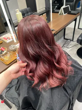 カラー 暖色/ハイトーン/ カラー/HBLのヘアスタイル