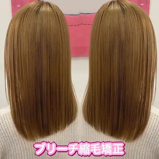 セミロング パーマ 髪質改善/縮毛矯正 /ブリーチ矯正/岡部のヘアスタイル