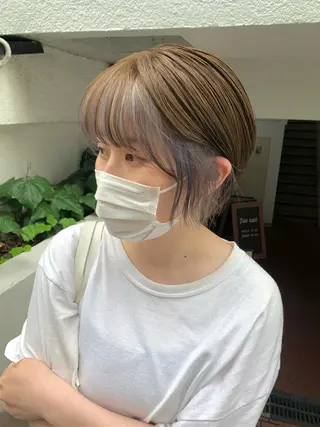 ショート カラー ヘアアレンジ SALOWIN原宿ash店所属・理想のハイトーンへ 🌙サイダサキのヘアスタイル