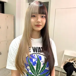 ロング カラー パーマ ヘアアレンジ メンズ 🧨ブリーチー×ボブ レイヤー💎じゅえるのヘアスタイル