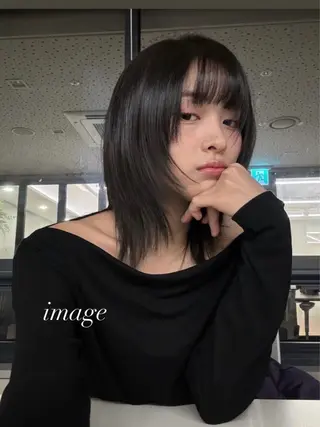 ミディアム Loom by Sea 新宿所属・レイヤー/艶髪/ セット/KAEDEのヘアスタイル