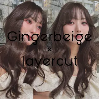 ロング カラー 🍁ベージュカラー/ レイヤーカット/涼のヘアスタイル