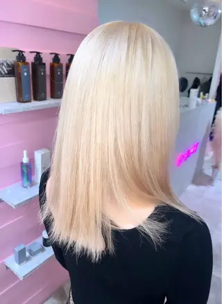 カラー 心斎橋/ブロンド/ ペールカラー/あみかのヘアスタイル