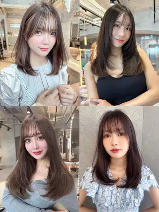 セミロング nene 艶カラーのヘアスタイル