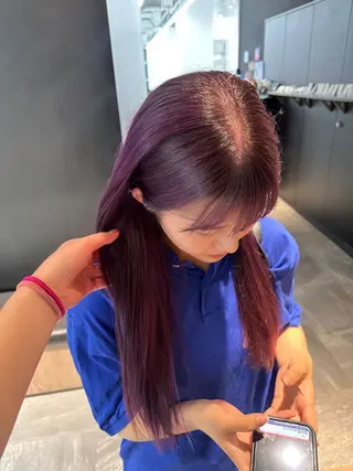 ロング カラー 顔まわりカット/艶髪 カラー✨けいとのヘアスタイル