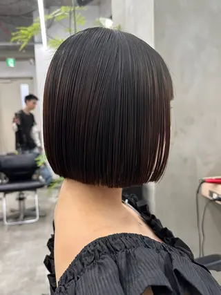 ショート 切りっぱなしボブ/ 小顔ボブNANAのヘアスタイル