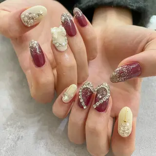 ネイル ゴテゴテ💙ワンホン リオナのネイルデザイン